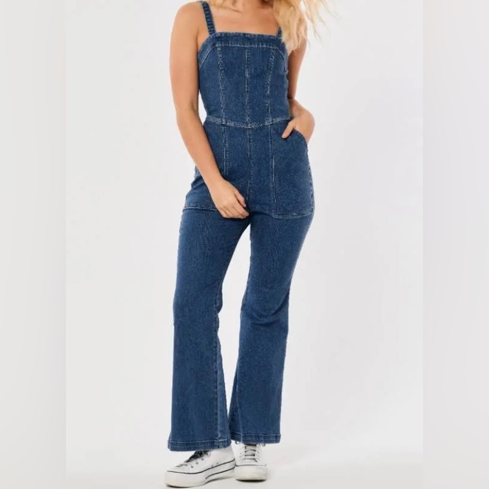 Women's Blue Hollister Denim Jumpsuit